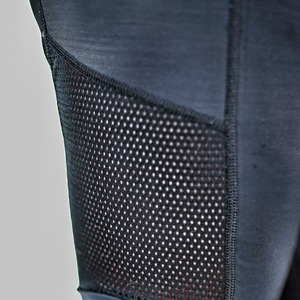 Eco-cool triathlon suit by Herron showing cooling panels on the thigh