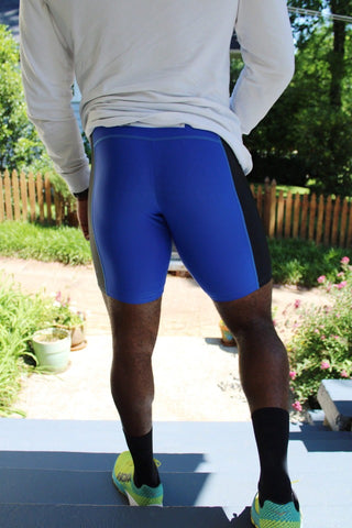 Rear view of the super comfortable Herron Apparel running shorts